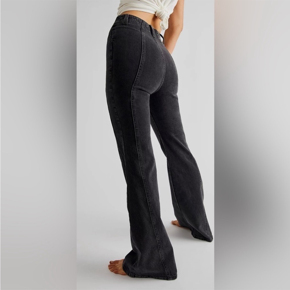 FREE PEOPLE Black Coal We The Free Florence Flare Jeans - Picture 14 of 16